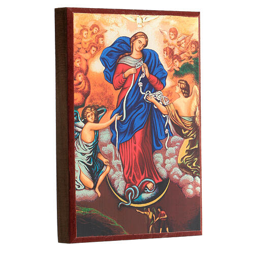 Ícone impresso Nossa Senhora Desatadora de Nós madeira 18x14 cm 3