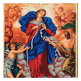 Icon Mary Undoer of Knots on wood golden frame 25x20 cm