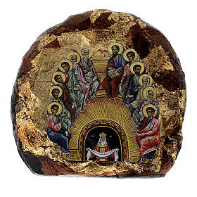 Pentecost icon printed terracotta 5 cm