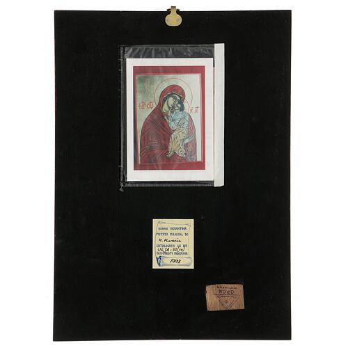 Icona rumena Madre di Dio Jaroslavskaya antichizzata 40x30 cm 4