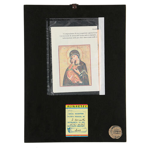 Ícone Nossa Senhora Mãe de Deus Vladimirskaja fundo dourado Roménia 31x23 cm 4