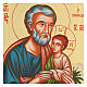 Saint Joseph's icon, silkscreen printing 14x10 cm golden background s2