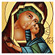 Icona Madre di Dio Vladimirskaja rumena dipinta a mano 24x18 s2