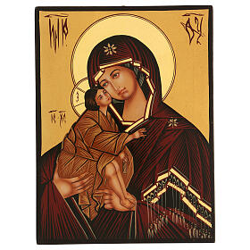 Mother of God Donskaya icon Romania hand painted 24x18 cm