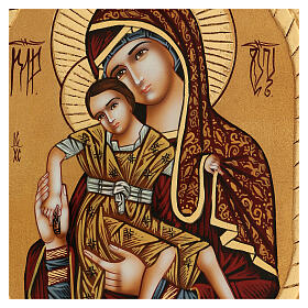 Icona Madre di Dio Dostojno Est rumena dipinta a mano 30x20