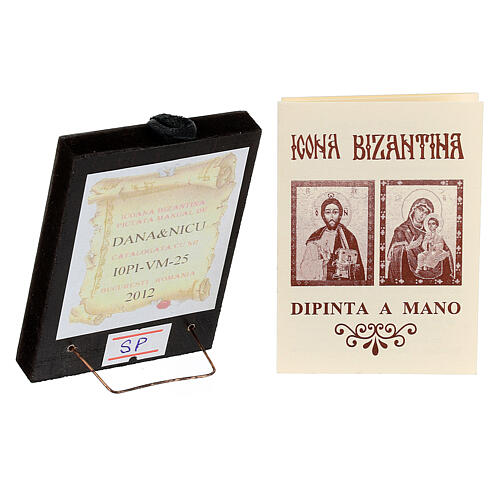 Icona Rumena San Paolo legno dipinta a mano 8x6 cm 3