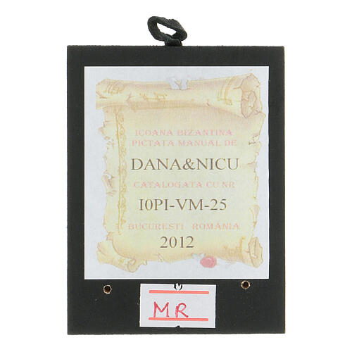 Icono sagrado Rumanía Virgen capa roja Niño 8x6 cm 2