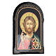 Russian icon paper mache Byzantine Christ Pantocrator 18x14 cm s2