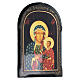 Our Lady of Czestochowa icon Russian paper mache 18x14 cm s2