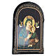 Russian papier maché icon of Our Lady of Perpetual Help, light blue dress, 7x5 in s2