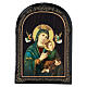 Cartapesta russa Madonna Perpetuo Soccorso turchese 18x14 cm s1