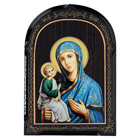 Papel maché ruso Virgen de Jerusalén 18x14 cm