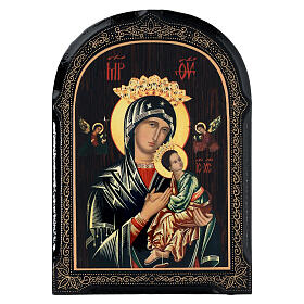 Russian papier maché icon of Perpetual Help, 7x5 in