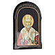 Russian papier maché icon of Saint Nicholas with a boat, 7x5 in s2