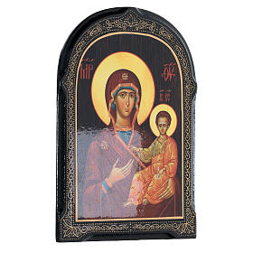 Russian icon, papier maché, Our Lady of Smolensk, 7x5 in