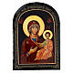 Russian icon, papier maché, Our Lady of Smolensk, 7x5 in s1