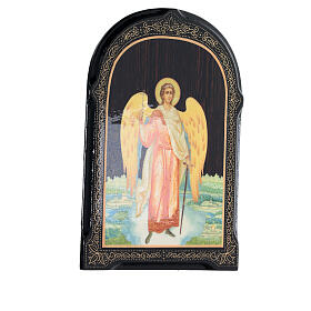 Russian icon, papier maché, Guardian Angel, 7x5 in