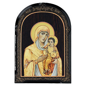 Russian icon, papier maché, Mother-of-God of Kazan, 7x5 in