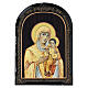 Icona cartapesta russa Madonna di Kazan 18x14 cm s1