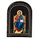 Russischer Lack thronender Christus, 18x14 cm s1