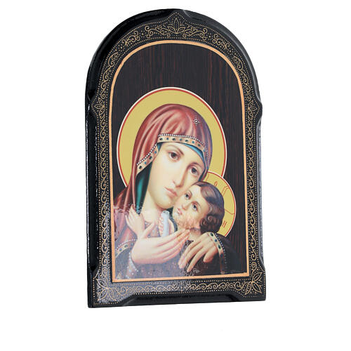 Lacca russa Madonna di Korsun 18x14 cm 2