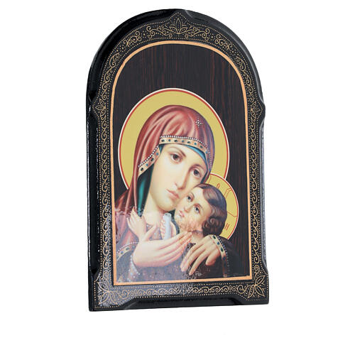 Russian icon Our Lady of Korsun lacquer 18x14 cm 2