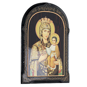 Russian lacquer icon Mother of God Samonapisavshaiasia 18x14 cm