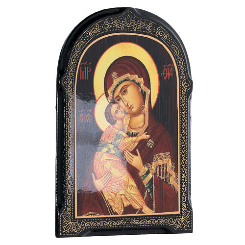 Russischer Lack Madonna Wladimirskaja, 18x14 cm 2