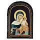 Mother of God Konevskaya icon Russian paper mache 18x14 cm s1