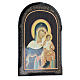 Mother of God Konevskaya icon Russian paper mache 18x14 cm s2