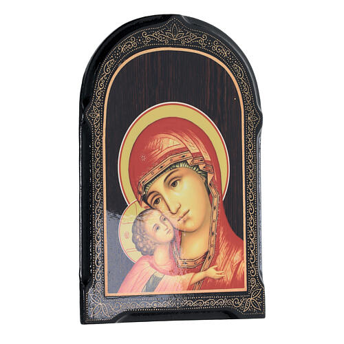 Cuadro papel maché ruso Virgen de Igor 18x14 cm 2