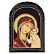 Quadro cartapesta russa Madonna di Kazan bizantina 18x14 cm s1