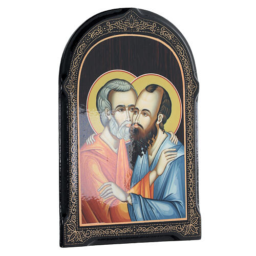 Russian paper mache painting Peter and Paul 18x14 cm 2