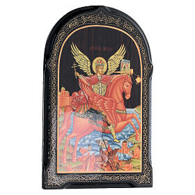 Russian paper mache print St. Michael the Archangel 18x14 cm