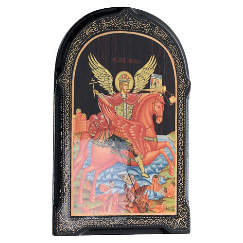 Russian paper mache print St. Michael the Archangel 18x14 cm 2