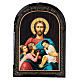Ícone russo Cristo abençoando crianças papel machê 18x14 cm s1