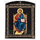 Tableau russe Christ sur le trône papier mâché 25x20 cm s1