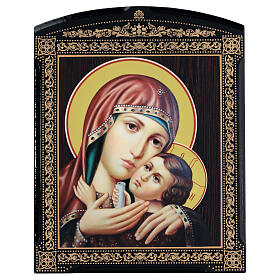 Russian icon Korsunskaya Mother of God paper mache 25x20 cm