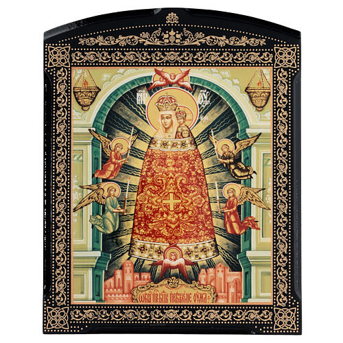 Russian papier maché with the Mother of God Pribavlenije Uma 10x8 in 1