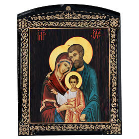 Russian paper mache icon of the Holy Family 25x20 cm