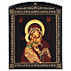 Russische Lackkunst, Ikone, Gottesmutter von Wladimir, 25x20 cm s1