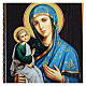Ícone papel machê russo Nossa Senhora de Jerusalém roupa azul 25x20 cm s2