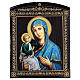 Ierusalimskaya Blessed Mother icon Russia paper mache blue 25x20 cm s1