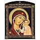 Russian papier maché icon of the Mother-of-God of Kazan, red and orange, 10x8 in s1