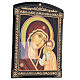 Russian papier maché icon of the Mother-of-God of Kazan, red and orange, 10x8 in s3