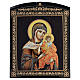 Russian papier maché icon of the Theotokos of Konev, brown, 10x8 in s1