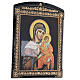 Russian papier maché icon of the Theotokos of Konev, brown, 10x8 in s3