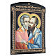 Russian papier maché icon of Peter and Paul 10x8 in s3