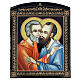 Icona cartapesta russa Pietro e Paolo 25x20 cm s1