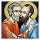 Icona cartapesta russa Pietro e Paolo 25x20 cm s2